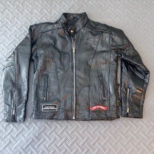 Diamond Plate Buffalo Leather Men's Black Leather